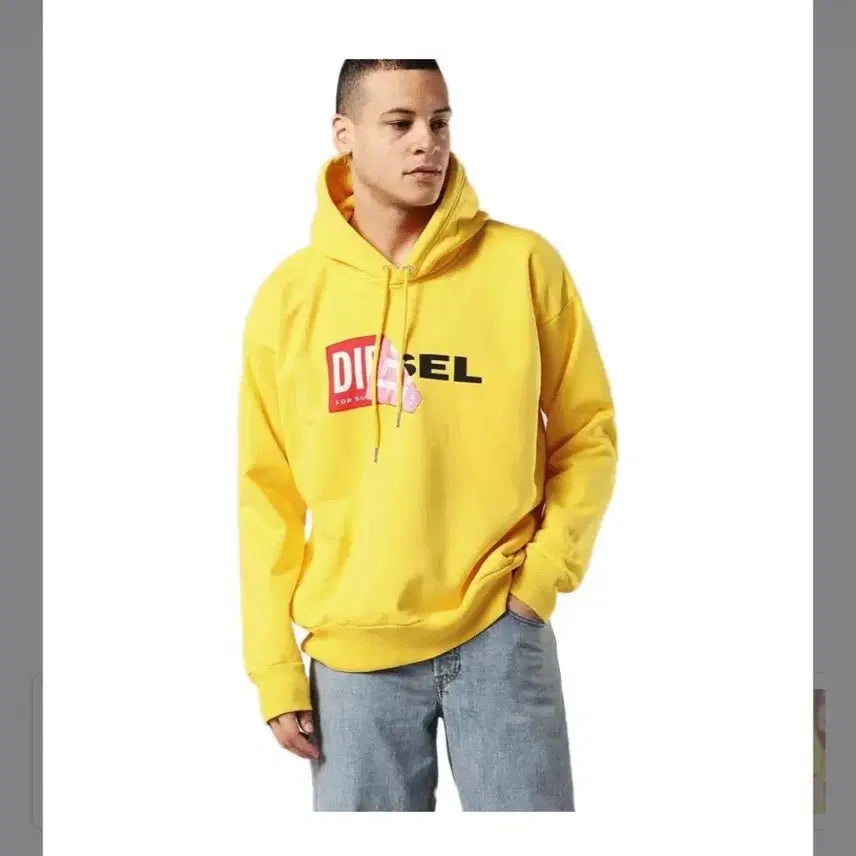 [BUNJANG] Diesel Yellow Hoodie / 디젤 후드티