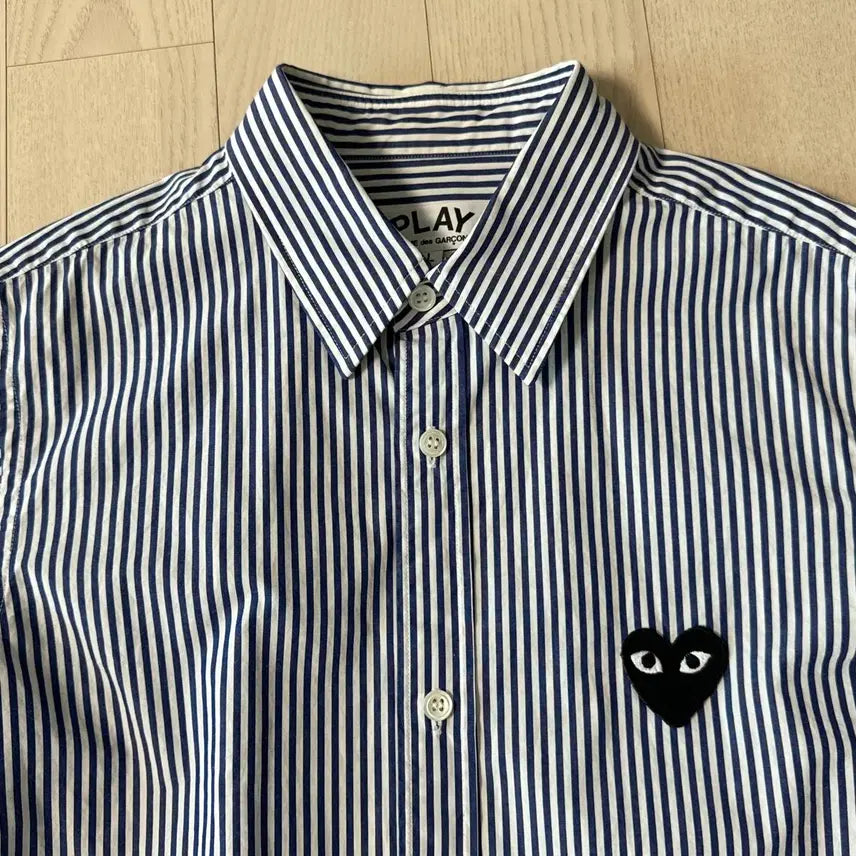 [SOLD OUT] 꼼데가르송 스트라이프 셔츠 블랙와펜