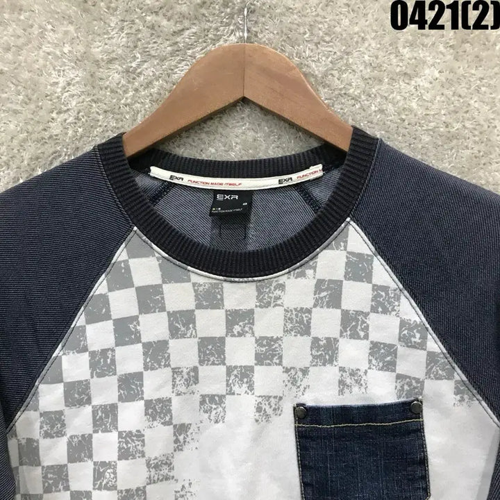 [BUNJANG] EXR Check Pattern Sweatshirt / EXR 체크 패턴 맨투맨 티셔츠 s