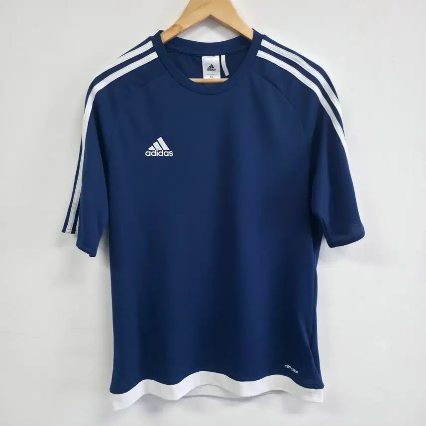 [BUNJANG] Adidas Tri-Stripe Navy T-shirt XL / 아디다스 삼선 반팔 티셔츠 네이비 XL