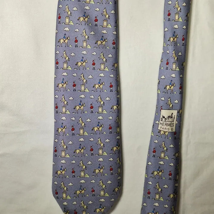 [SOLD OUT] 에르메스 라벤더 승마 클라우드 실크 넥타이
