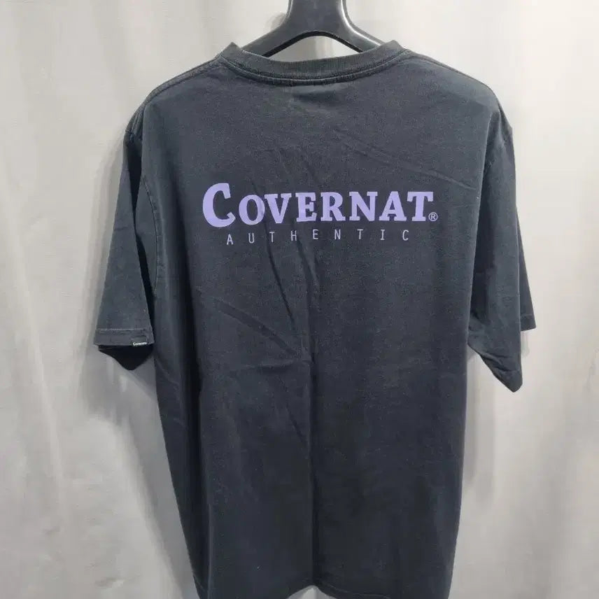 [SOLD OUT] 커버낫 블랙 라운드 반팔 티셔츠 xl