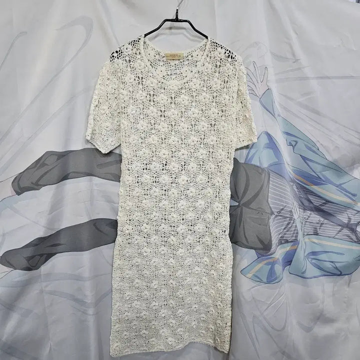 [BUNJANG] Crochet Knit Long Dress / 크로쉐  니트 원피스