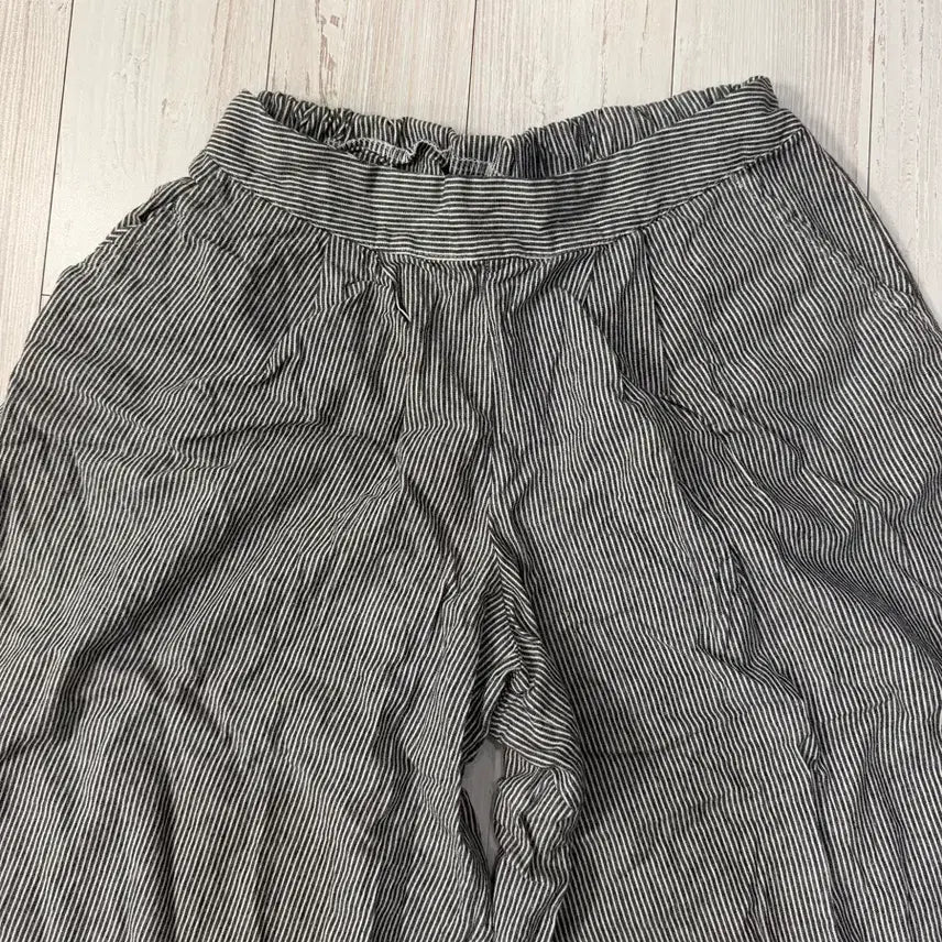 [SOLD OUT] 스트라이프7부와이드쿨팬츠 면100 8부반바지 밴딩와이드팬츠 7부여름반바지