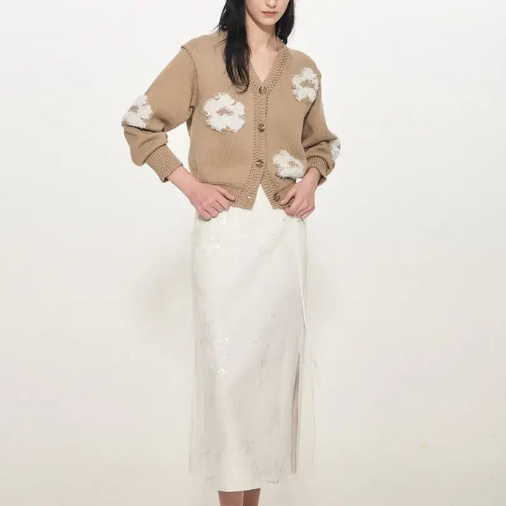 [SOLD OUT] 타임 튤 시퀸 랩 스커트
