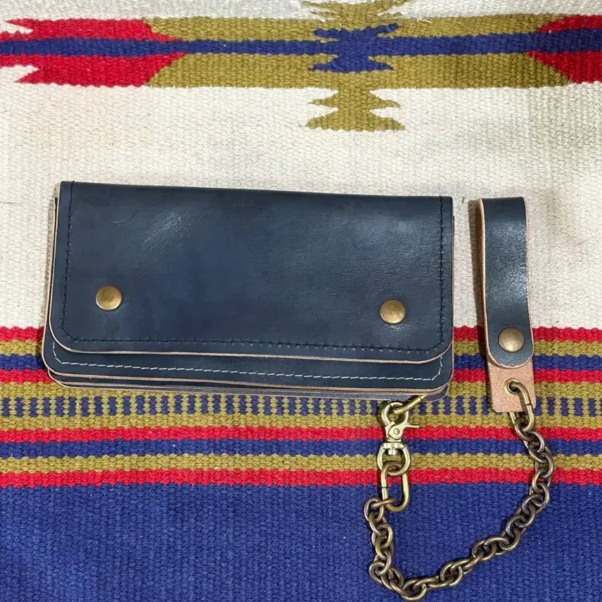 [BUNJANG] Japanese Handmade Vintage Blue Trucker Wallet and Chain Set / 제패니즈 헨드메이드 트러커 월렛 체인 세트