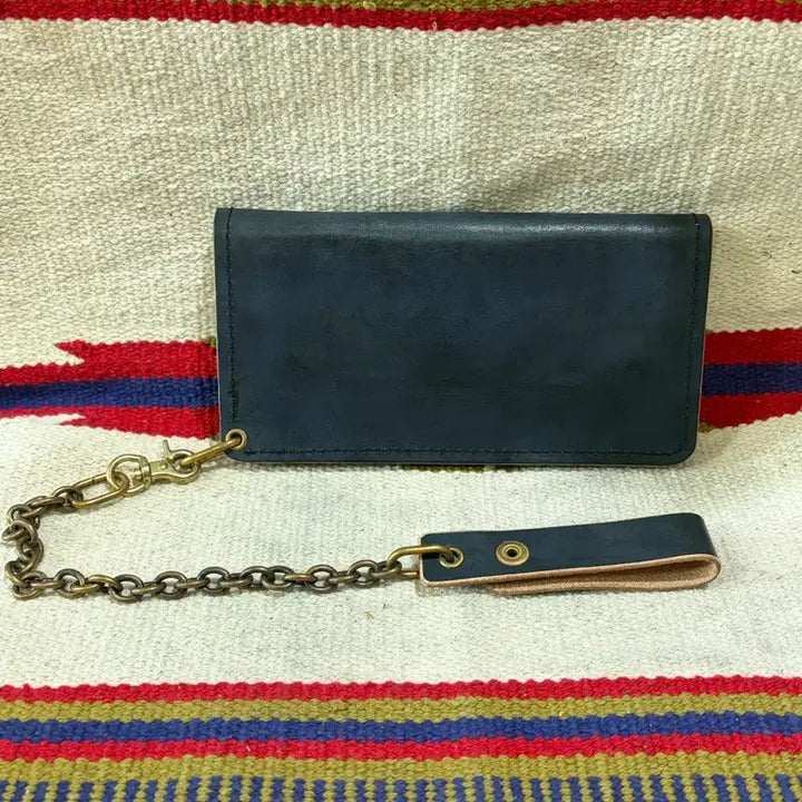 [BUNJANG] Japanese Handmade Vintage Blue Trucker Wallet and Chain Set / 제패니즈 헨드메이드 트러커 월렛 체인 세트