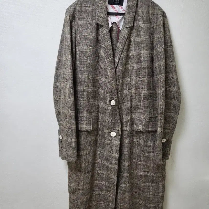 [SOLD OUT] 타임 체크 롱 자켓 55-66