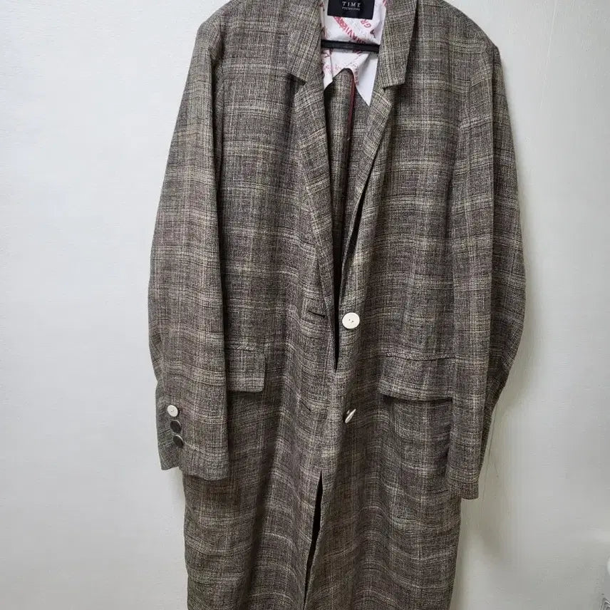 [SOLD OUT] 타임 체크 롱 자켓 55-66