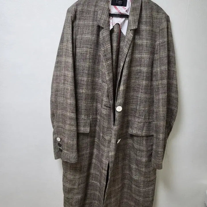 [SOLD OUT] 타임 체크 롱 자켓 55-66