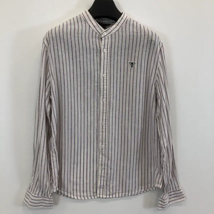 [SOLD OUT] 게스 린넨 헨리넥 패치로고셔츠 XL