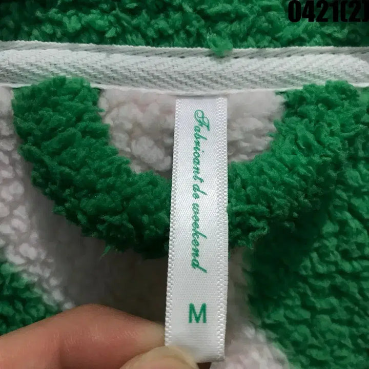 [SOLD OUT] Fabricant de weekend 그린 화이트 패턴 롱 기모 로브 m