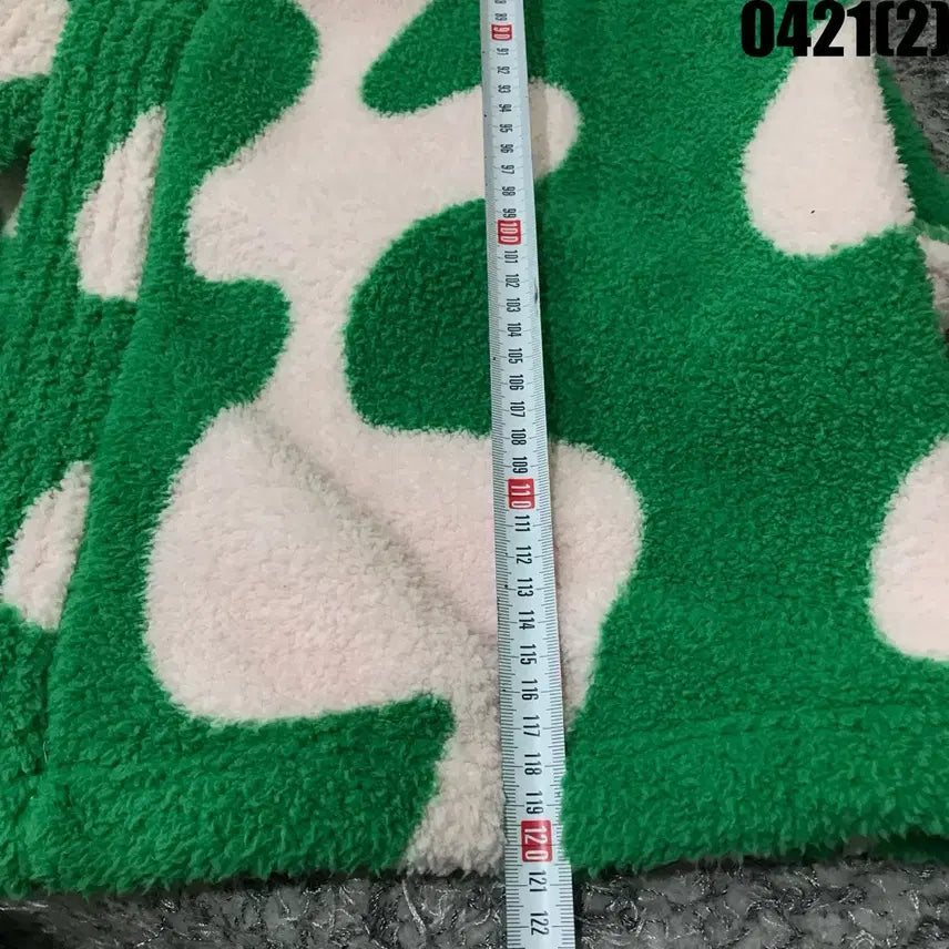 [SOLD OUT] Fabricant de weekend 그린 화이트 패턴 롱 기모 로브 m