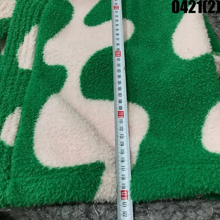 [SOLD OUT] Fabricant de weekend 그린 화이트 패턴 롱 기모 로브 m