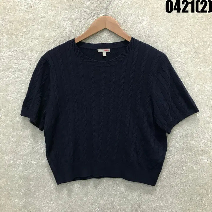 [BUNJANG] SPAO 스파오 네이비 케이블 반팔 니트 xl / SPAO 스파오 네이비 케이블 반팔 니트 xl
