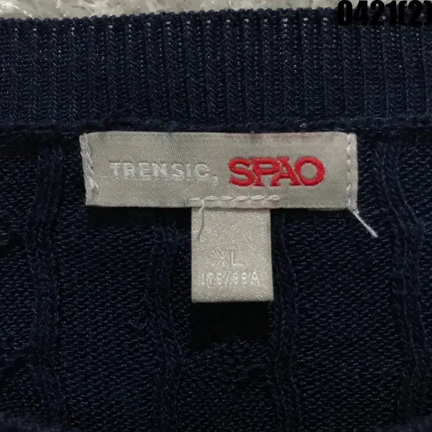 [BUNJANG] SPAO 스파오 네이비 케이블 반팔 니트 xl / SPAO 스파오 네이비 케이블 반팔 니트 xl