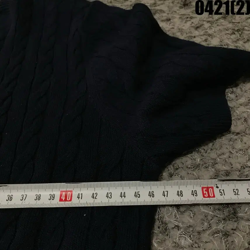 [BUNJANG] SPAO 스파오 네이비 케이블 반팔 니트 xl / SPAO 스파오 네이비 케이블 반팔 니트 xl