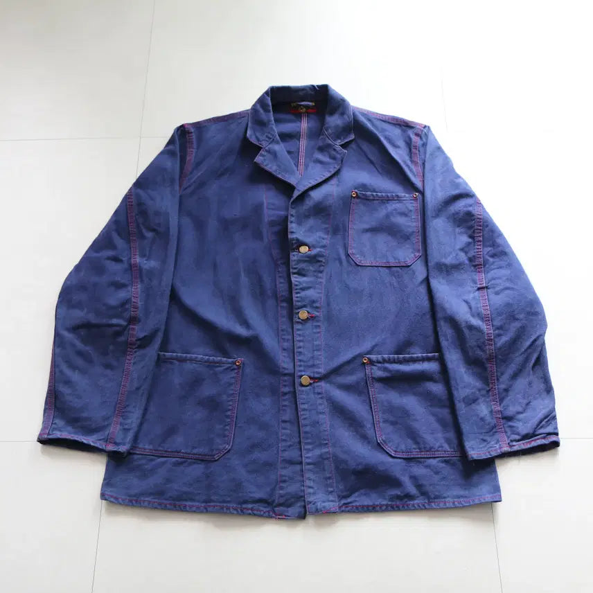 [SOLD OUT] 70s 프렌치 Fristads  노치드 라펠 리벳 초어 워크자켓(105)