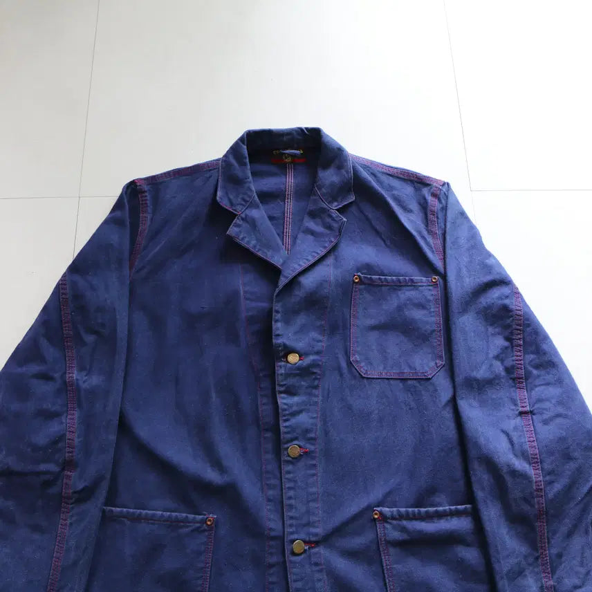 [SOLD OUT] 70s 프렌치 Fristads  노치드 라펠 리벳 초어 워크자켓(105)