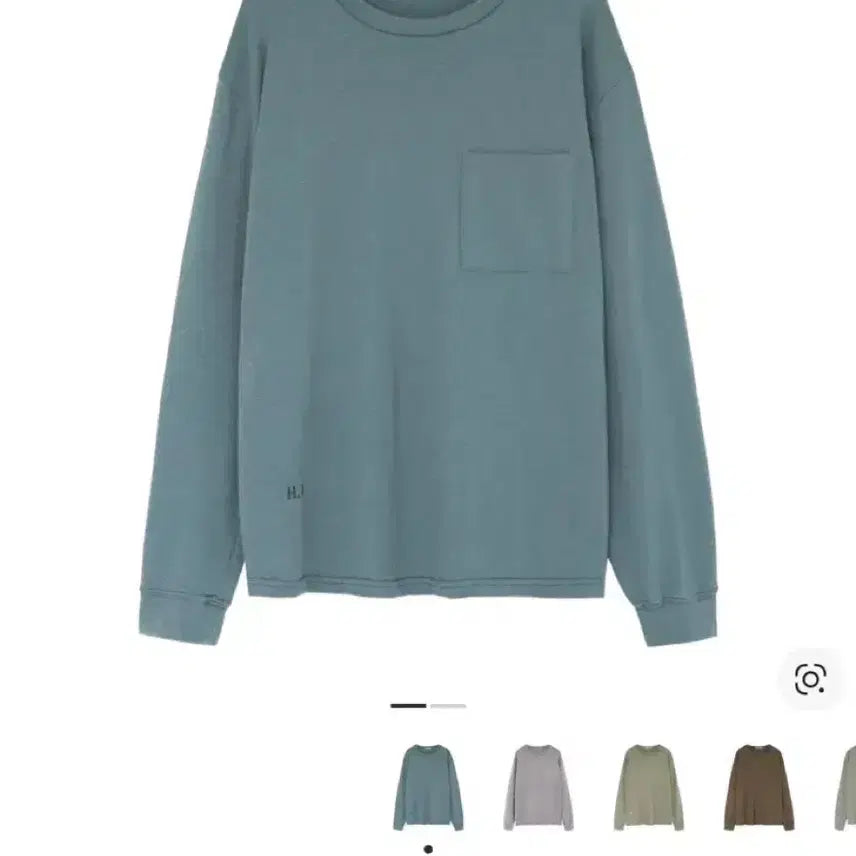 [SOLD OUT] [4] 폴리테루 휴먼인덱스 포켓 롱슬리브 제이드블루