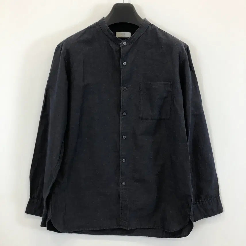 [SOLD OUT] 유니클로 헨리넥 린넨셔츠 XL 다크네이비