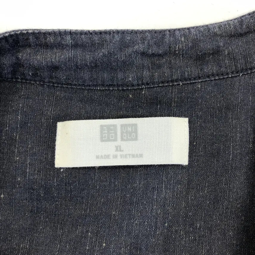[SOLD OUT] 유니클로 헨리넥 린넨셔츠 XL 다크네이비