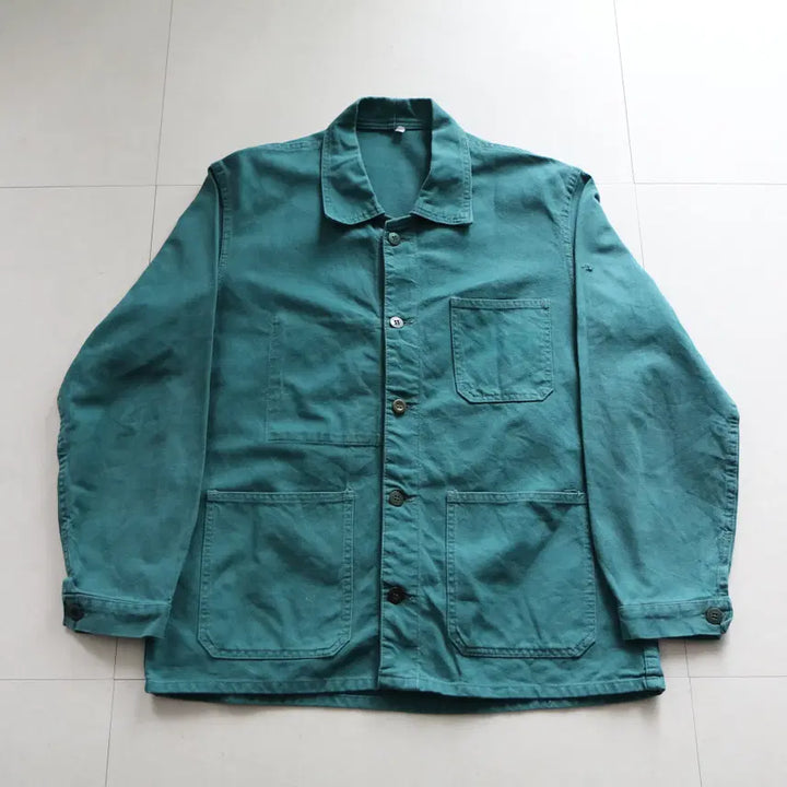 [SOLD OUT] 80s 프랑스 빈티지 그린 초어 워크자켓 (95-100)
