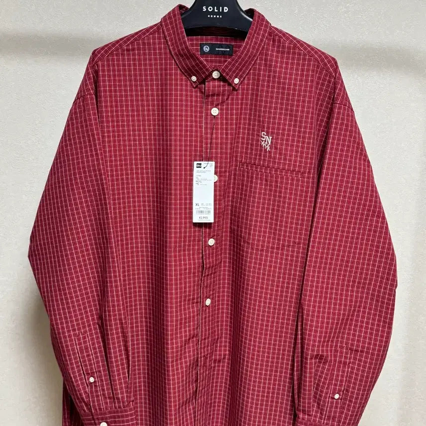 [BUNJANG] GU Undercover Broad Check Shirt - Red - XL / [새상품/XL] GU 언더커버 브로드체크 셔츠 레드