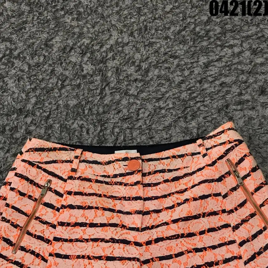 [BUNJANG] Olivia Lauren Orange Lace Striped Shorts / Olivia Lauren오렌지 레이스 스트라이프 반바지 29