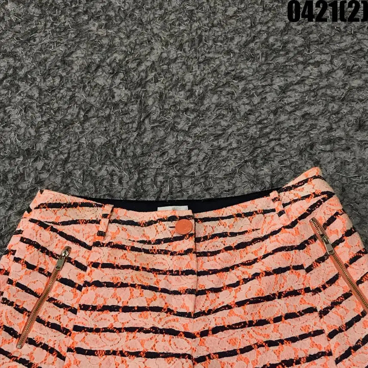 [BUNJANG] Olivia Lauren Orange Lace Striped Shorts / Olivia Lauren오렌지 레이스 스트라이프 반바지 29