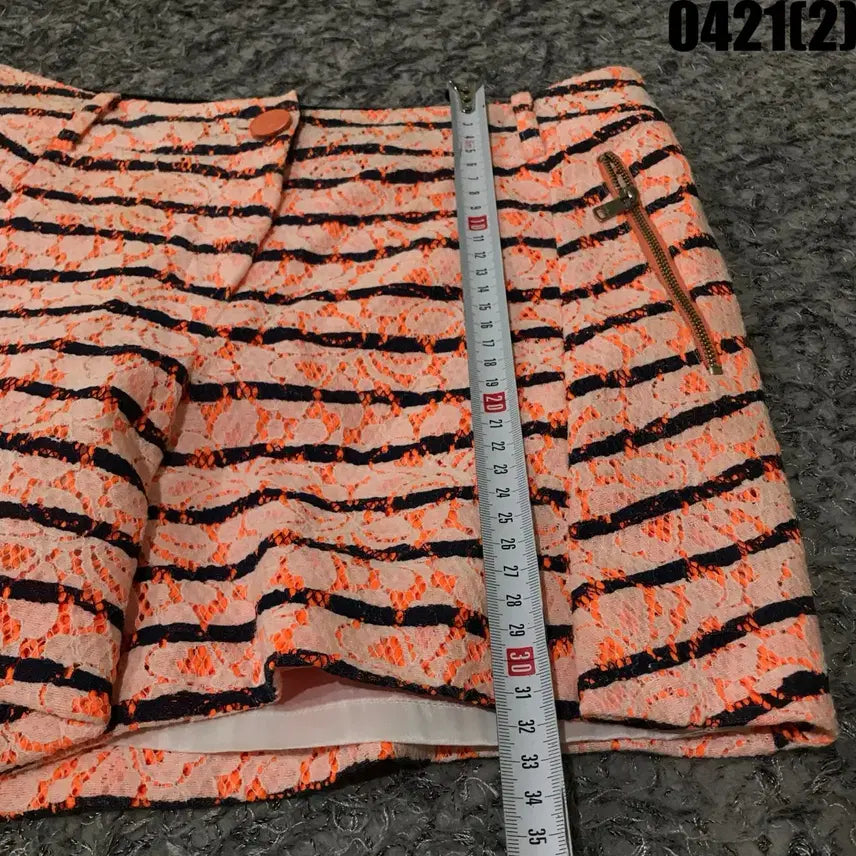 [BUNJANG] Olivia Lauren Orange Lace Striped Shorts / Olivia Lauren오렌지 레이스 스트라이프 반바지 29