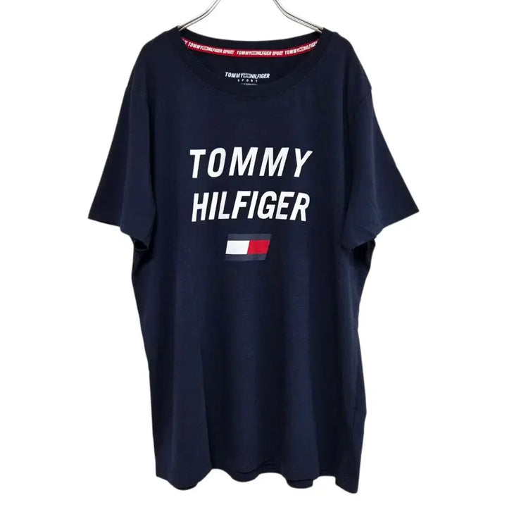 [BUNJANG] Tommy Hilfiger Big Logo Short Sleeve T-shirt Navy (S) / 타미힐피거 스포츠 반팔티 티셔츠 라운드티 네이비 여성 S