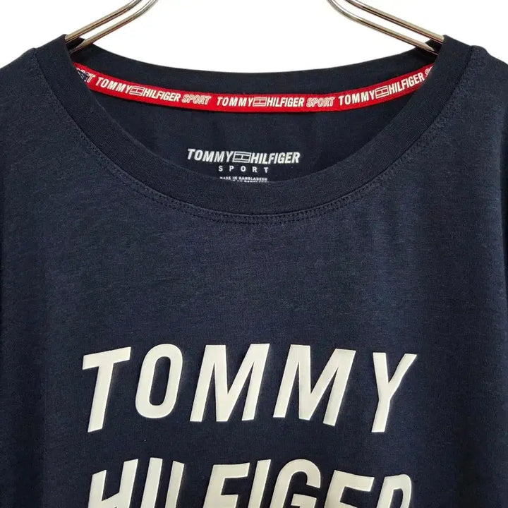 [BUNJANG] Tommy Hilfiger Big Logo Short Sleeve T-shirt Navy (S) / 타미힐피거 스포츠 반팔티 티셔츠 라운드티 네이비 여성 S