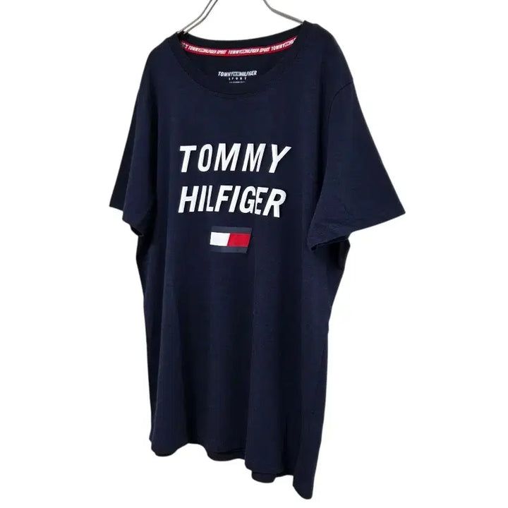 [BUNJANG] Tommy Hilfiger Big Logo Short Sleeve T-shirt Navy (S) / 타미힐피거 스포츠 반팔티 티셔츠 라운드티 네이비 여성 S