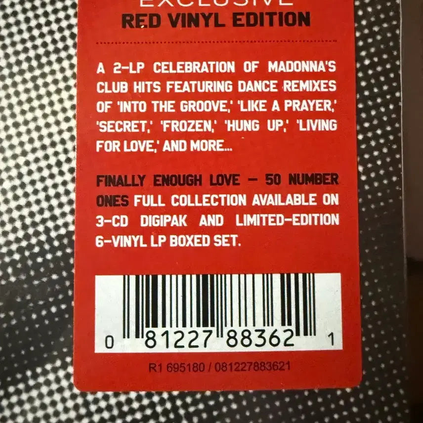 [BUNJANG] Madonna Finally Enough Love Remix 2LP Red Vinyl / 마돈나 (Madonna) Finally Enough Love 리믹스 엘피
