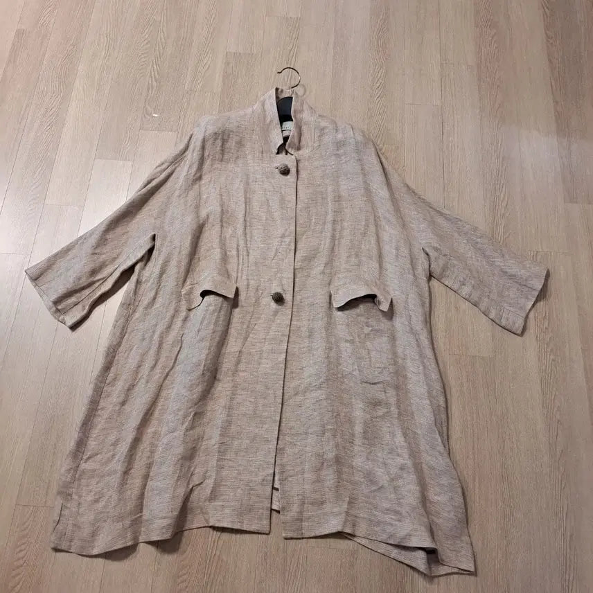 [BUNJANG] B E R T I Beige Linen Half Coat / B E R T I.   베이지 린넨 하프 코트