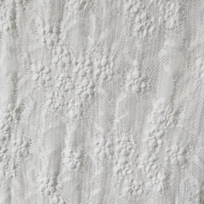 [BUNJANG] White Lace Ruffle Long Dress / 화이트 레이스 캉캉 사선 롱 원피스