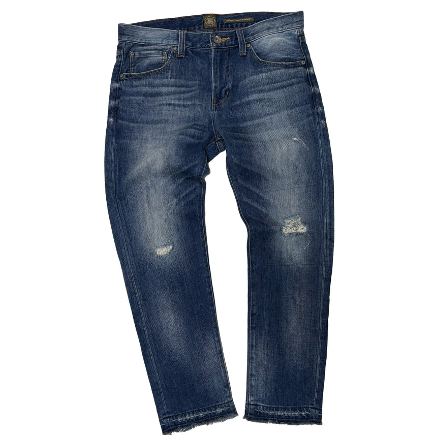 [BUNJANG] Back Number Vintage Cropped Denim Pants / 백넘버(Back Number) 빈티지 데미지 크롭 데님 팬츠