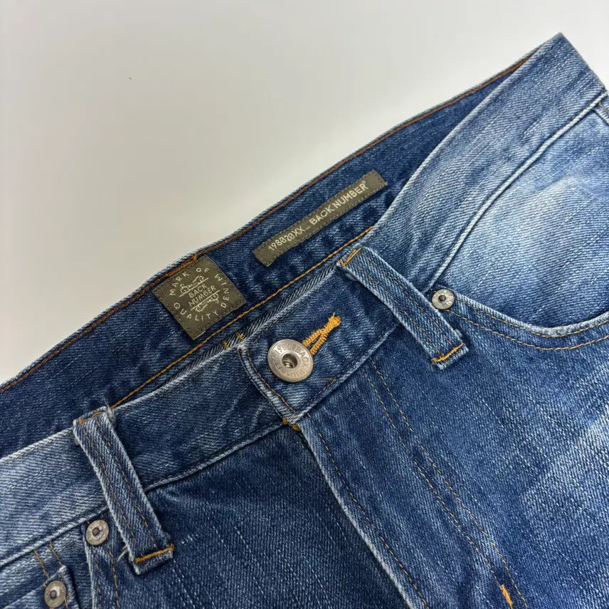[BUNJANG] Back Number Vintage Cropped Denim Pants / 백넘버(Back Number) 빈티지 데미지 크롭 데님 팬츠