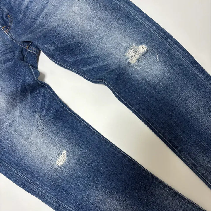[BUNJANG] Back Number Vintage Cropped Denim Pants / 백넘버(Back Number) 빈티지 데미지 크롭 데님 팬츠