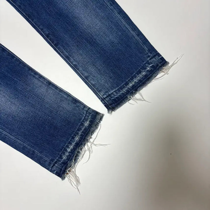[BUNJANG] Back Number Vintage Cropped Denim Pants / 백넘버(Back Number) 빈티지 데미지 크롭 데님 팬츠