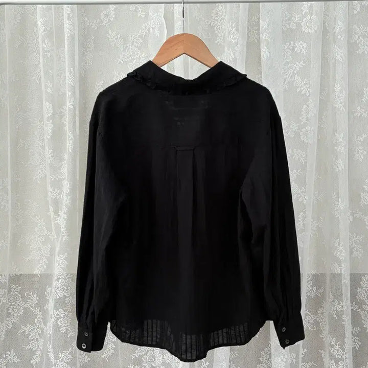[BUNJANG] Tudomant Vintage Frill Blouse Black / F) 튜드먼트 빈티지 프릴 블라우스 블랙