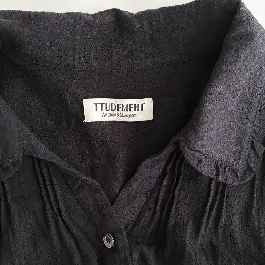 [BUNJANG] Tudomant Vintage Frill Blouse Black / F) 튜드먼트 빈티지 프릴 블라우스 블랙