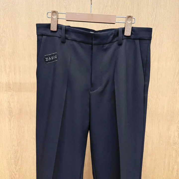 [BUNJANG] Zadig &amp; Voltaire Folk Strasse Slacks with Crystal Logo - Black / 쟈딕 앤 볼테르 폴크 스트라스 슬랙스 크리스탈 로고 디테일 블랙