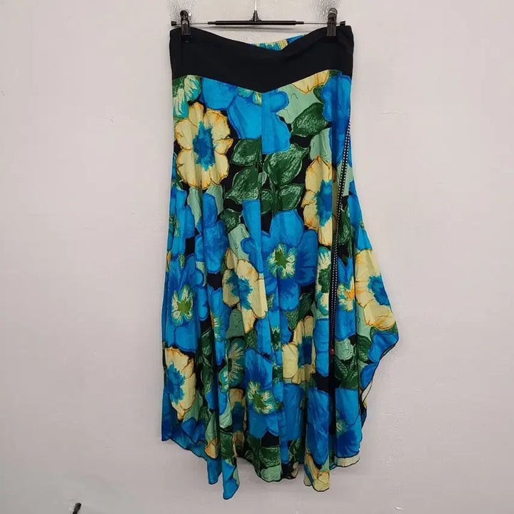 [BUNJANG] Bohemian Style Pattern Wide Leg Pants (Size 77) / [여성77 size] 보헤미안 st 뒷밴딩 패턴 통 바지