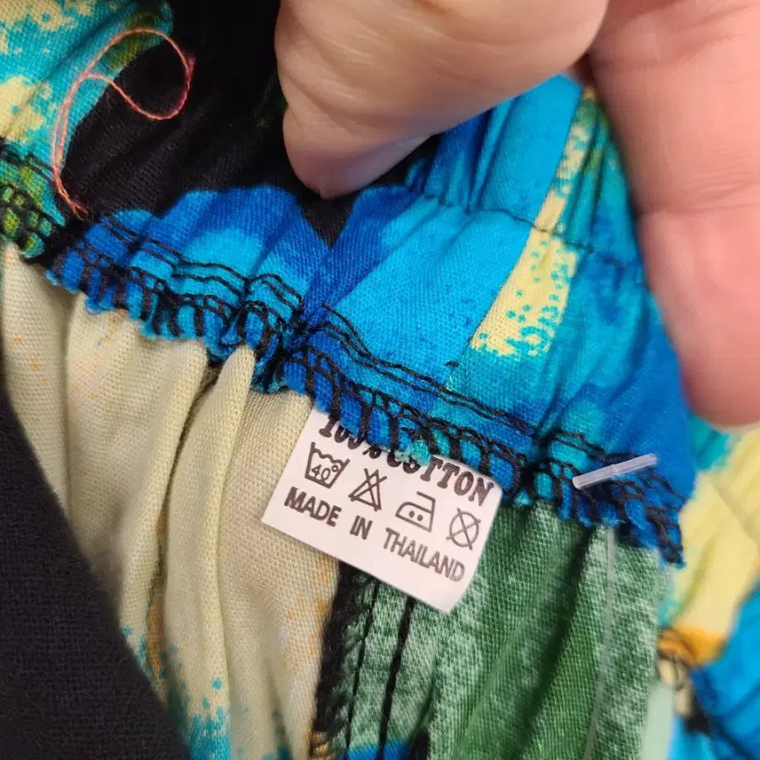 [BUNJANG] Bohemian Style Pattern Wide Leg Pants (Size 77) / [여성77 size] 보헤미안 st 뒷밴딩 패턴 통 바지