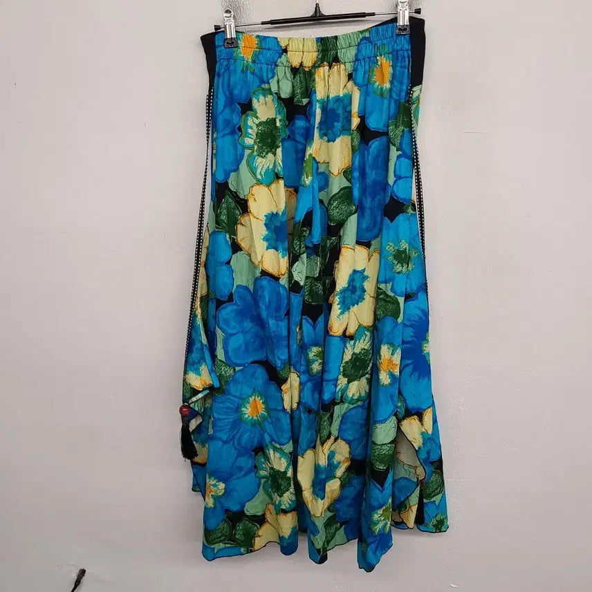 [BUNJANG] Bohemian Style Pattern Wide Leg Pants (Size 77) / [여성77 size] 보헤미안 st 뒷밴딩 패턴 통 바지