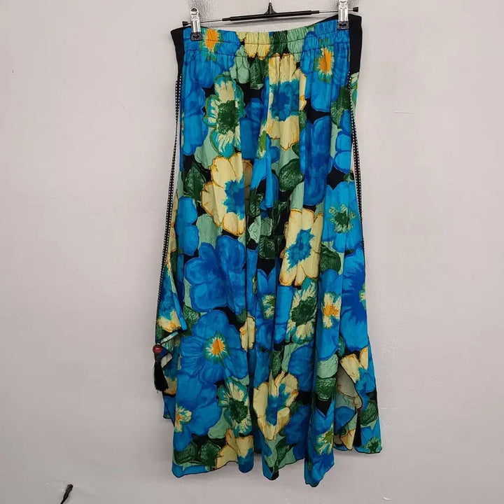 [BUNJANG] Bohemian Style Pattern Wide Leg Pants (Size 77) / [여성77 size] 보헤미안 st 뒷밴딩 패턴 통 바지