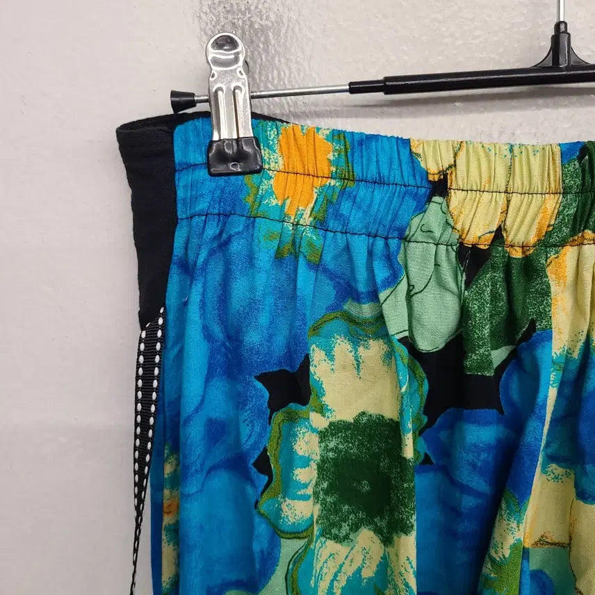 [BUNJANG] Bohemian Style Pattern Wide Leg Pants (Size 77) / [여성77 size] 보헤미안 st 뒷밴딩 패턴 통 바지