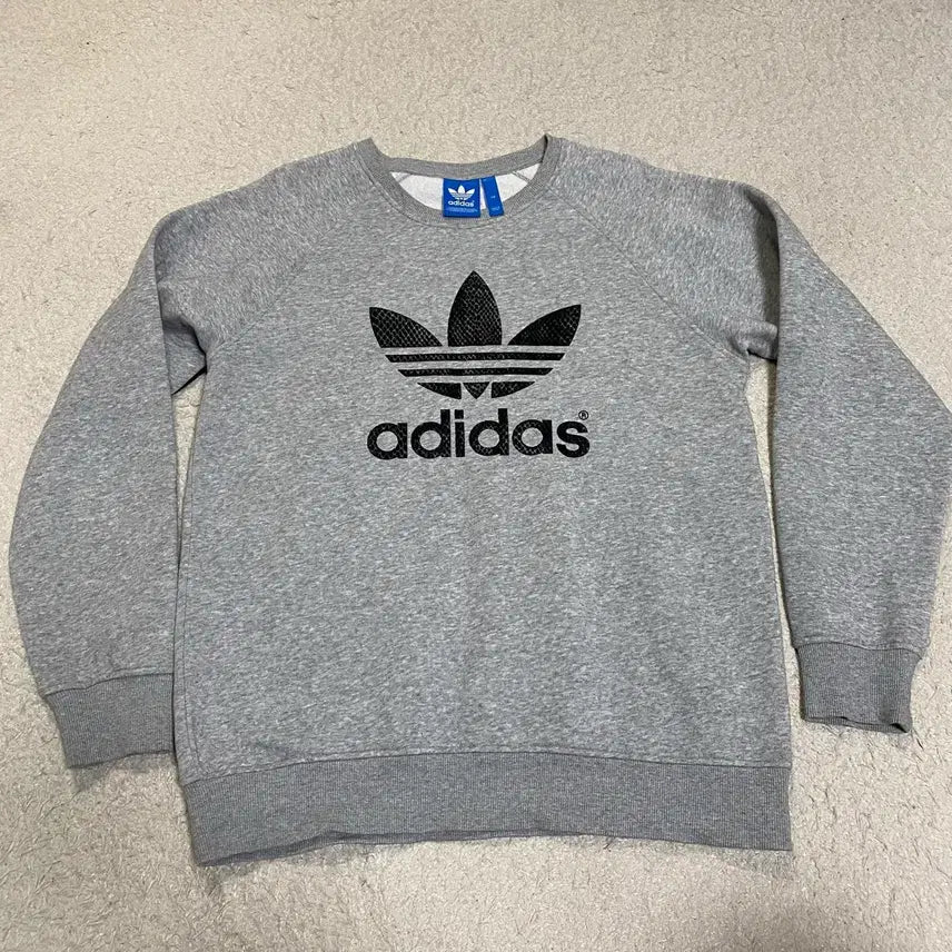 [BUNJANG] Adidas Trefoil Gray Sweatshirt / 아디다스 트레포일 맨투맨 회색 기모 110
